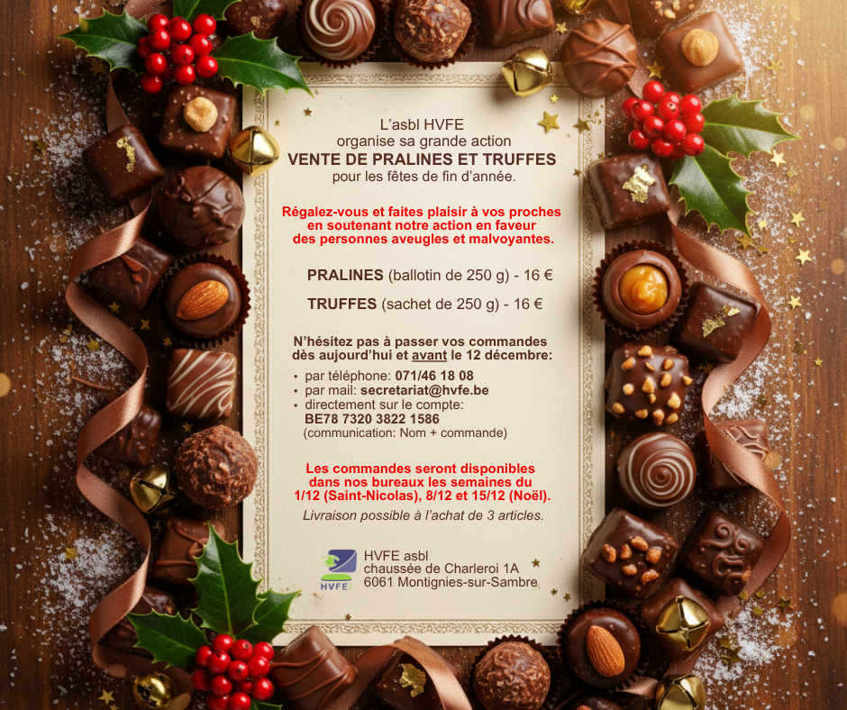 Affiche vente de pralines et truffes